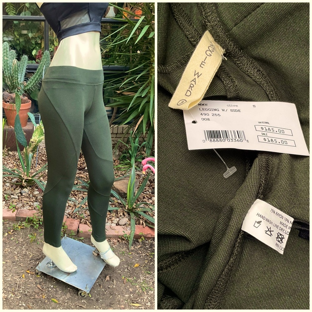 NWT Intermix $200 Maggie Ward Olive Army Green Leggings Size Small